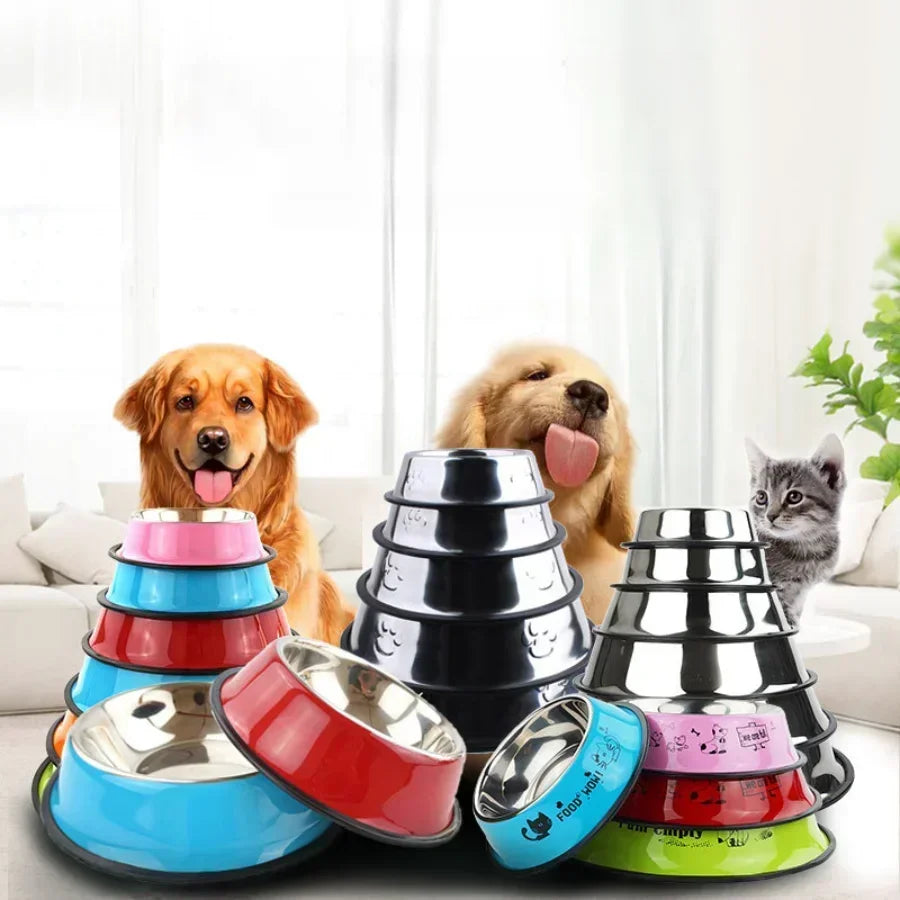 Stainless Steel Dog & Cat Bowl - Abigeso mercato 