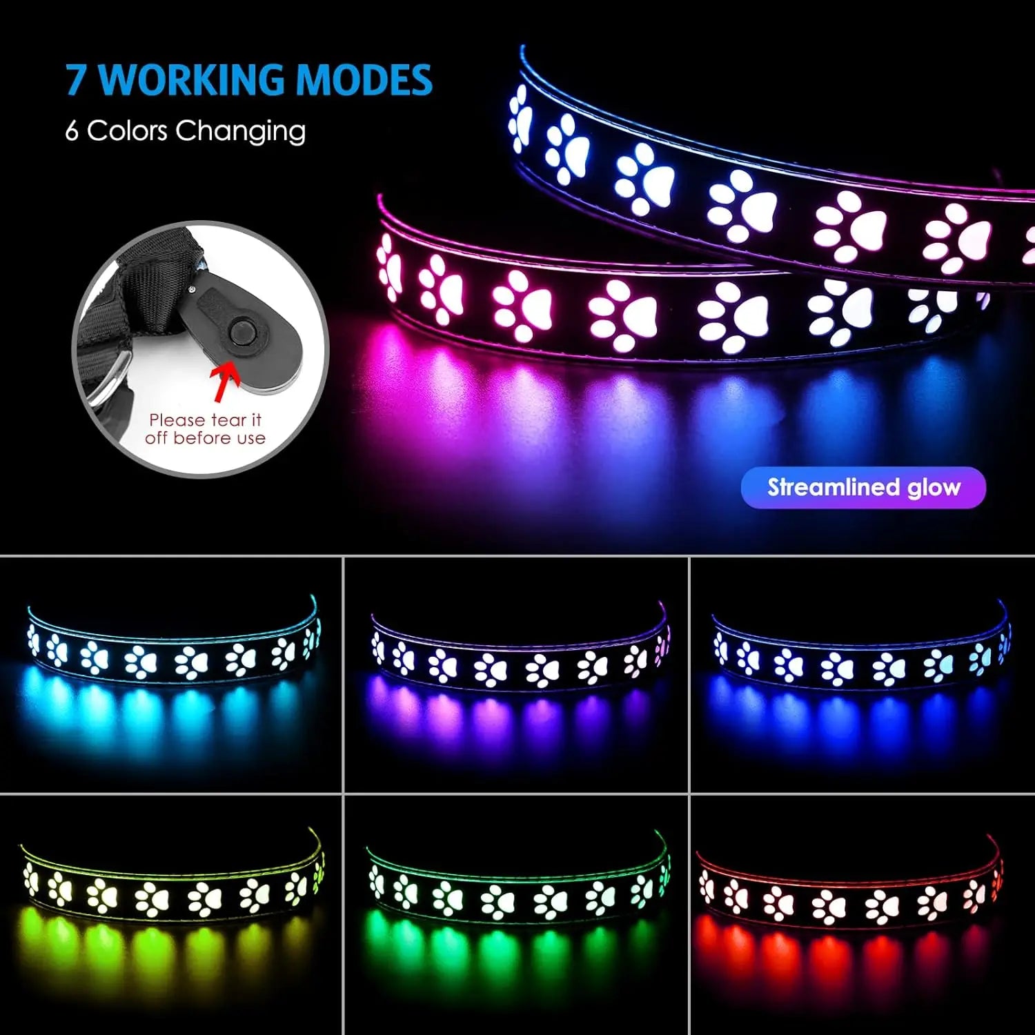 Premium Rechargeable LED Collar - Abigeso mercato 